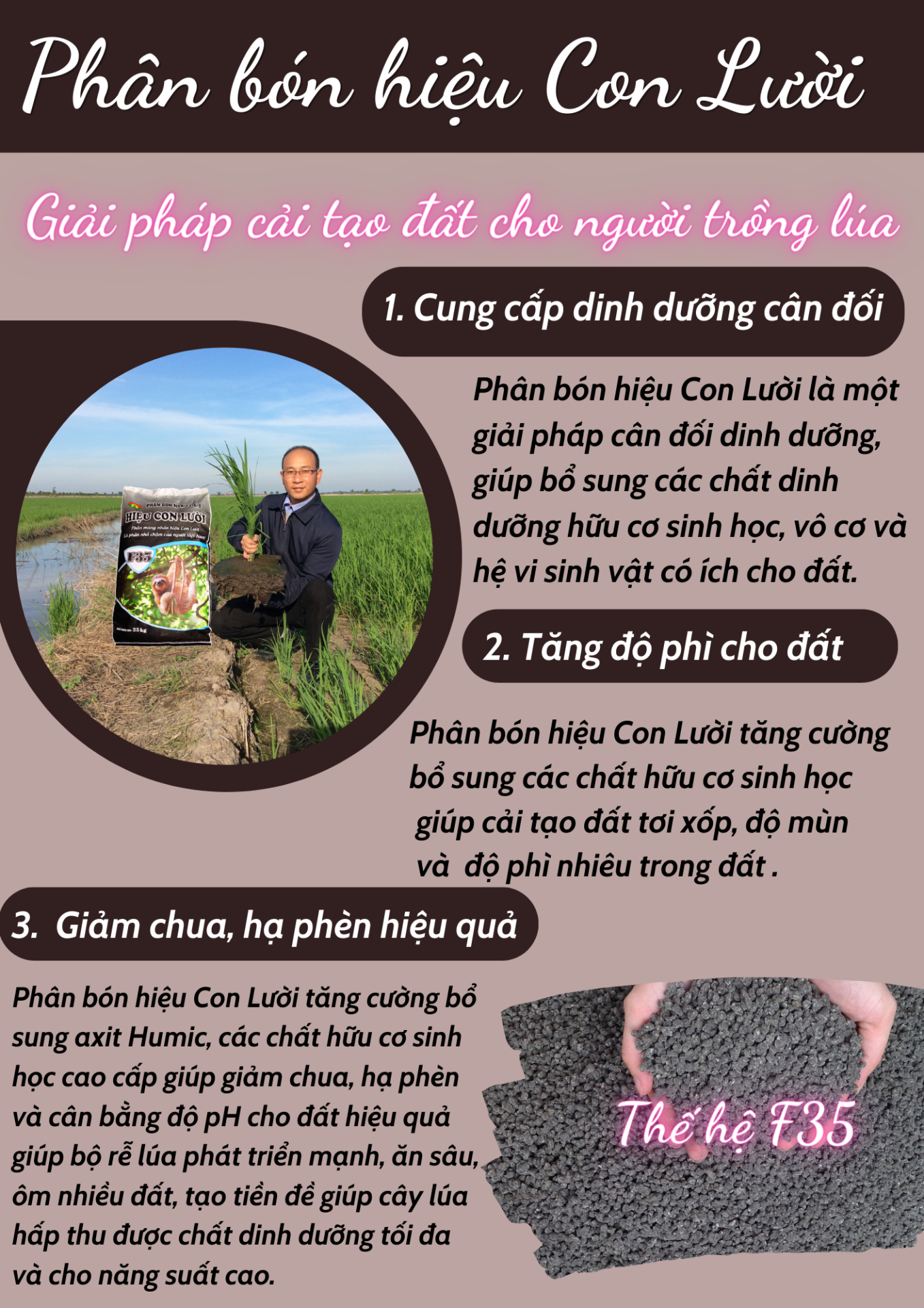 Phân bón hiệu Con Lười, Cải tạo đất