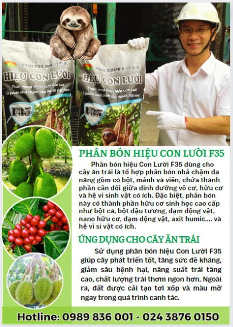phân bón hiệu Con Lười, cây ăn trái