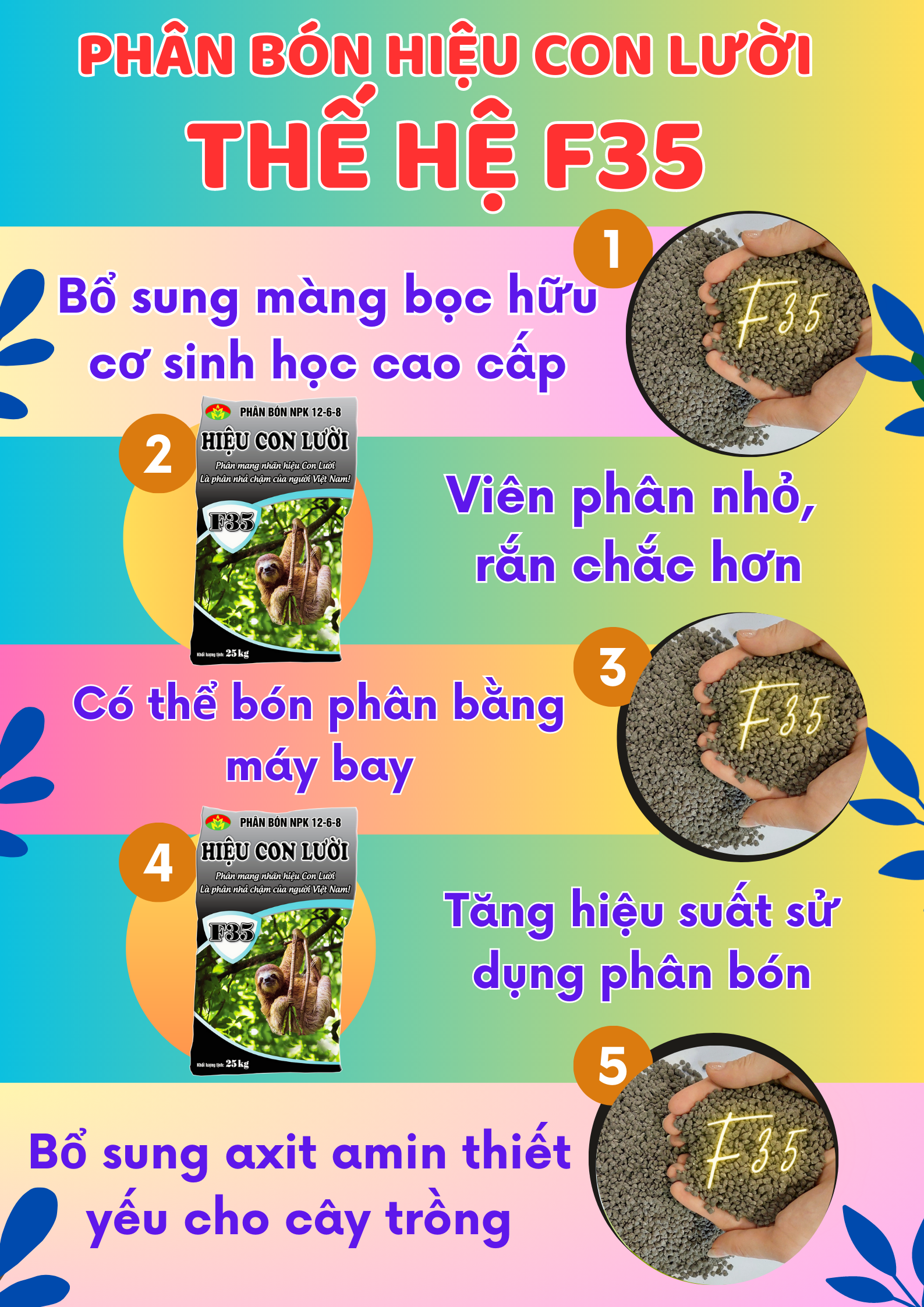 phân con lười, phân bón hiệu Con lười, phân bón hiệu Con Lười F35