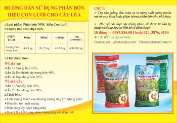 HƯỚNG DẪN SỬ DỤNG PHÂN BÓN HIỆU CON LƯỜI CHO CÂY LÚA NĂM 2020