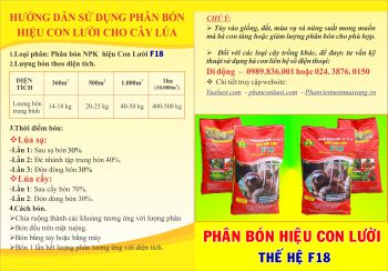 Quy trình bón Phân Công nghệ sinh học hiệu Con Lười thế hệ F18 cho cây Lúa đạt năng suất cao 