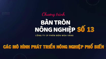 BÀN TRÒN NÔNG NGHIỆP SỐ 13 - CÁC MÔ HÌNH SẢN XUẤT NÔNG NGHIỆP PHỔ BIẾN HIỆN NAY?