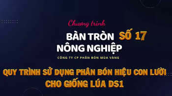 CHƯƠNG TRÌNH BÀN TRÒN NÔNG NGHIỆP SỐ 17: QUY TRÌNH SỬ DỤNG PHÂN BÓN HIỆU CON LƯỜI CHO GIỐNG LÚA DS1